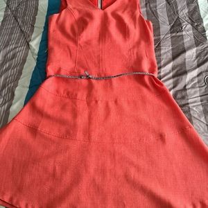 Orange linen dress